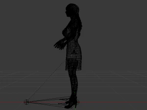 Woman in a Dress 01 3D Model