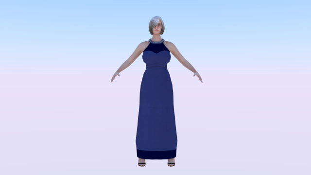 Woman in a Dress 02 Modelo 3D .c4d .max .obj .3ds .fbx .stl .blend 