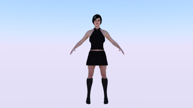 Woman in a Dress 03 3D Model .c4d .max .obj .3ds .fbx .stl .blend 