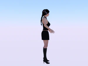 Woman in a Dress 03 3D Model