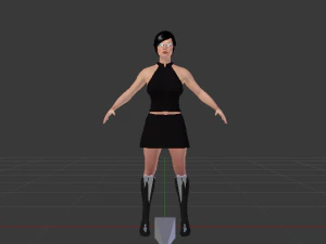 Woman in a Dress 03 3D Model