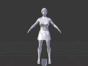 Woman in a Dress 03 3D Model