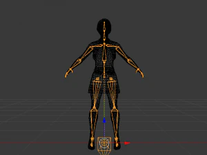 Woman in a Dress 03 3D Model