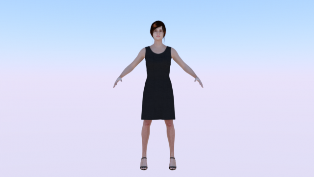 Woman in a Dress 04 3Dモデル .c4d .max .obj .3ds .fbx .stl .blend 