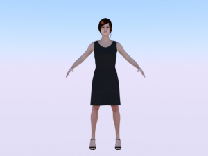 Woman in a Dress 04 3D Model