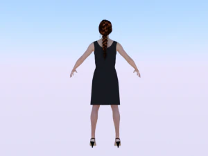 Woman in a Dress 04 3D Model