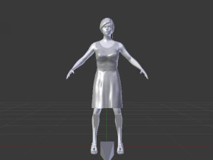 Woman in a Dress 04 3D Model