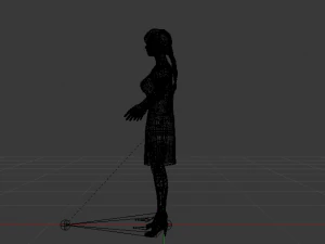 Woman in a Dress 04 3D Model