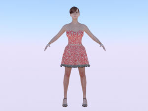 Woman in a Dress 05 3D Model