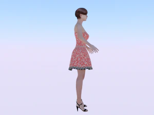 Woman in a Dress 05 3D Model