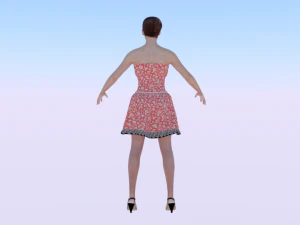 Woman in a Dress 05 3D Model