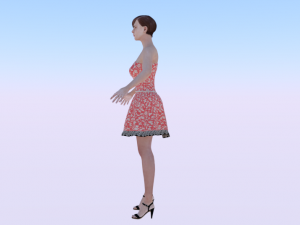 Woman in a Dress 05 3D Модель