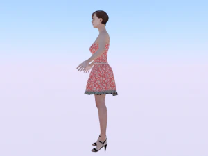 Woman in a Dress 05 3D Model