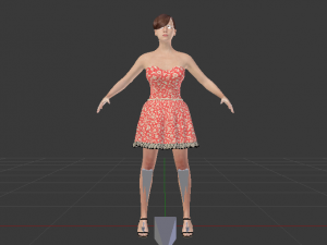 Woman in a Dress 05 3D Модель
