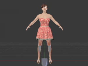 Woman in a Dress 05 3D Model