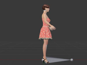 Woman in a Dress 05 3D Model