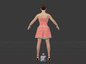 Woman in a Dress 05 3D Model