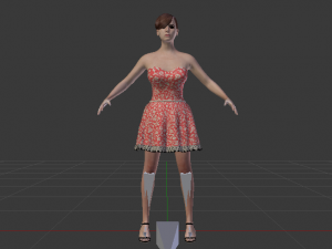 Woman in a Dress 05 3D Модель