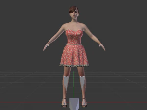 Woman in a Dress 05 3D Model