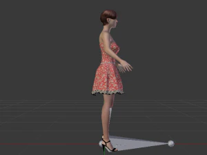 Woman in a Dress 05 3D Model