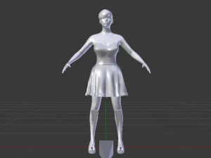 Woman in a Dress 05 3D Model