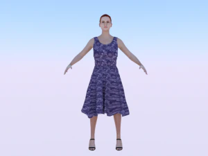 Kobieta w sukience 06 Model 3D