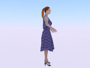 Woman in a Dress 06 3D Model