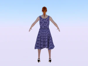 Woman in a Dress 06 3D Model