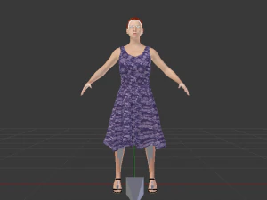 Woman in a Dress 06 3D Model
