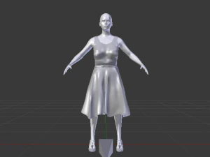 Woman in a Dress 06 3D Model