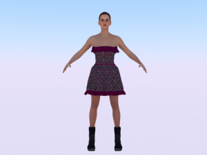 Woman in a Dress 07 3D Model