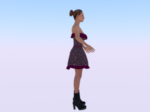 Woman in a Dress 07 3D Model