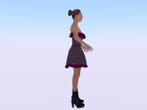 Woman in a Dress 07 3D Model