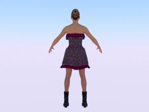 Woman in a Dress 07 3D Model