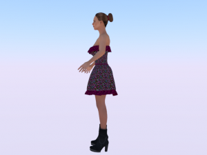 Woman in a Dress 07 3D Model