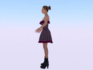 Woman in a Dress 07 3D Model