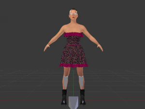 Woman in a Dress 07 3D Model