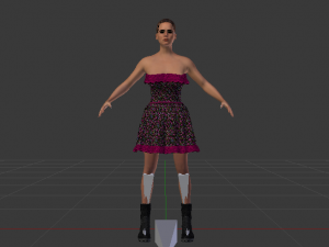 Woman in a Dress 07 3D Model