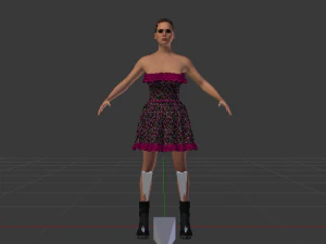 Woman in a Dress 07 3D Model