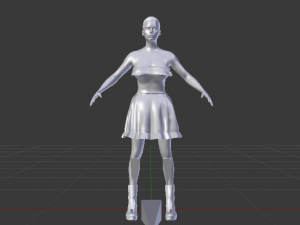 Woman in a Dress 07 3D Model