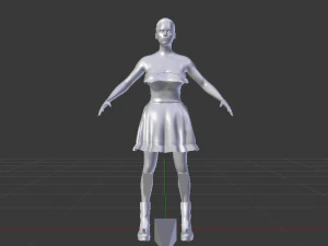Woman in a Dress 07 3D Model