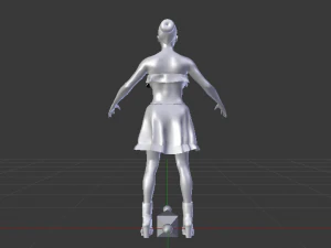 Woman in a Dress 07 3D Model