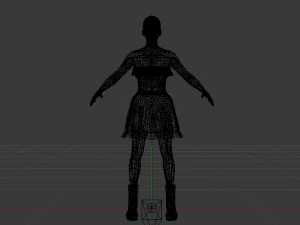 Woman in a Dress 07 3D Model