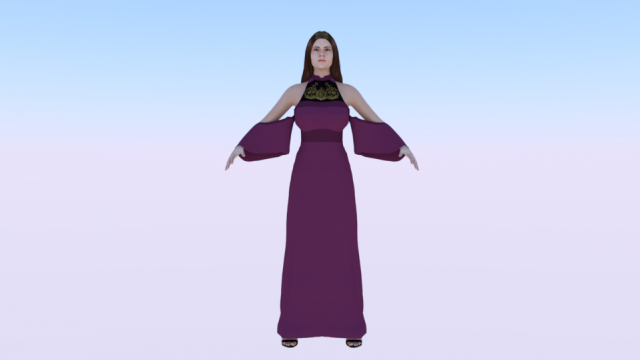 Woman in a Dress 08 3Dモデル .c4d .max .obj .3ds .fbx .stl .blend 