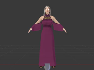 Woman in a Dress 08 3D Model