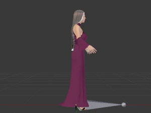 Woman in a Dress 08 3D Model