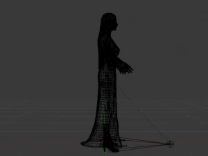 Woman in a Dress 08 3D Model