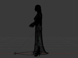 Woman in a Dress 08 3D Model