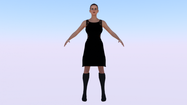 Woman in a Dress 09 3D-Modell .c4d .max .obj .3ds .fbx .stl .blend 