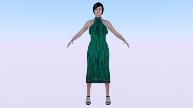 Woman in a Dress 010 Modelo 3D .c4d .max .obj .3ds .fbx .stl .blend 